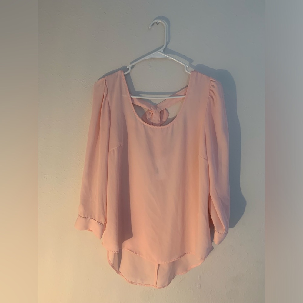 Society Girl Pink/Peachy Blouse with Bows 💝